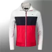 giacca tommy nouvelle collection zip 2817 blanc bleu rouge